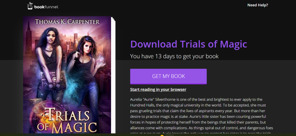 Trials of Magic BookFunnel