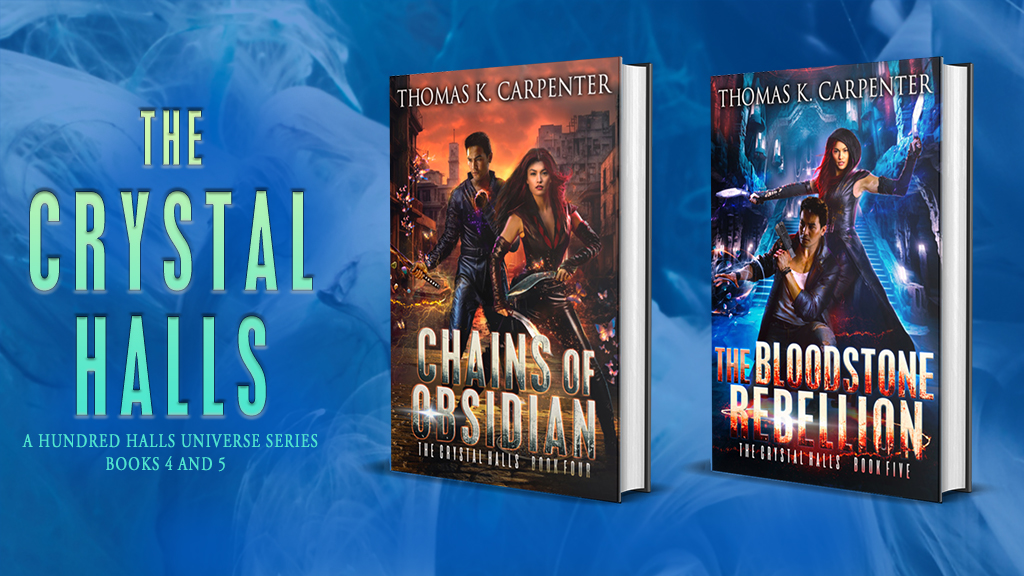 2 urban fantasy books featuring a man and woman in martial arts ready position on a blue background